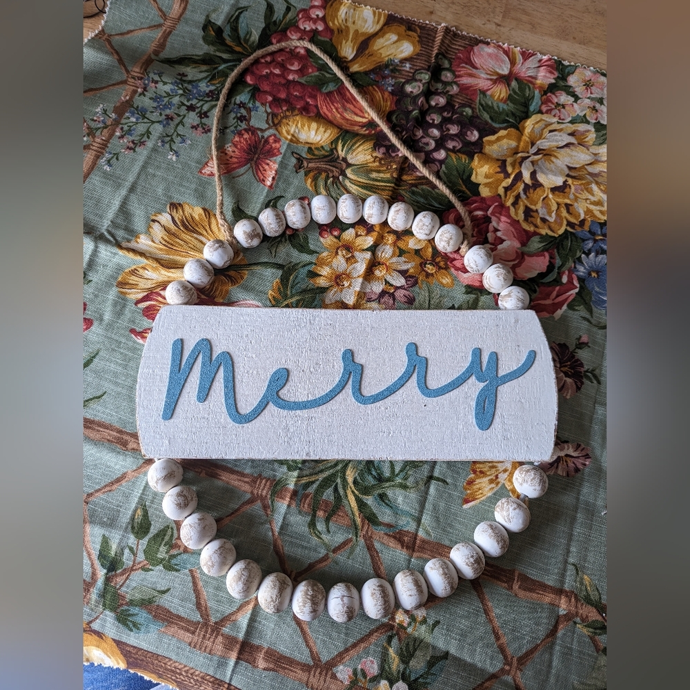 Merry Wood Bead Wreath